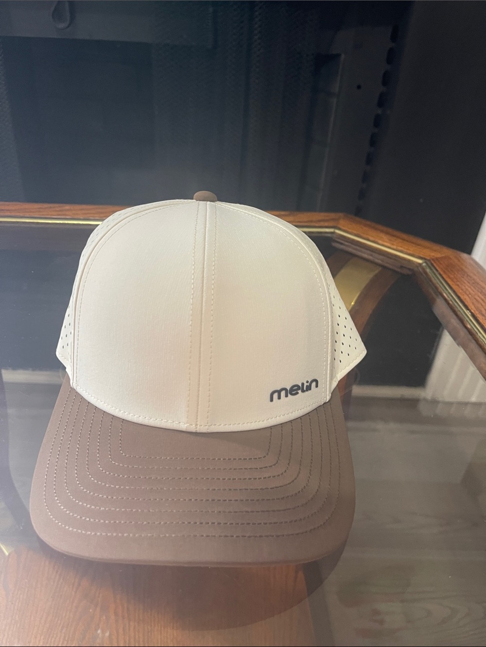 Melin Brand Two-Tone Cream and Brown Trucker Hat